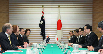 （写真）日豪首脳会談（写真提供：内閣広報室）