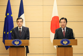 （写真）フィヨン・フランス共和国首相と野田総理大臣