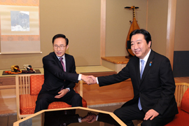 (写真)野田総理主催による李明博(イ・ミョンバク)韓国大統領との夕食会-1(写真提供:内閣広報室)