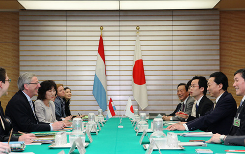 （写真）日本・ルクセンブルク首脳会談の写真