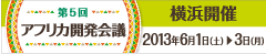 （バナー）第5回アフリカ開発会議　横浜開催　2013年6月1日（土曜日）～3日（月曜日）