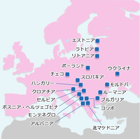欧州地域の地図