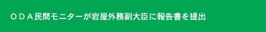 ＯＤＡ民間モニターが岩屋外務副大臣に報告書を提出