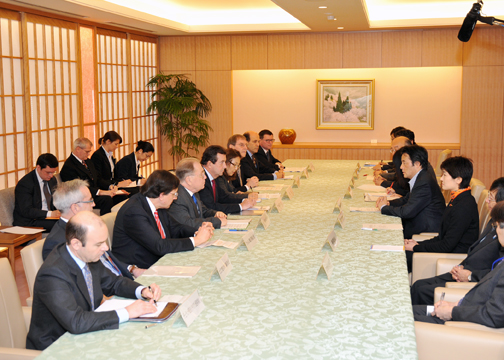 (Photo)Courtesy Call on Mr. Katsuya Okada, Minister for Foreign Affairs, by Ambassadors and Other Officials of Eight Countries
