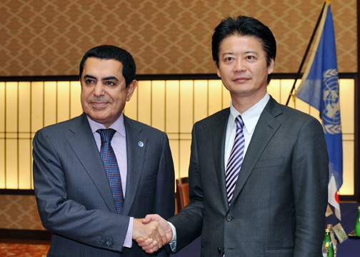 (Photo)Meeting and Dinner between Mr. Koichiro Gemba, Minister for Foreign Affairs of Japan and H.E. Mr. Nassir Abdulaziz Al-Nasser, President of the 66th General Assembly of the United Nations-1