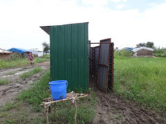 Toilets in a refugee camp