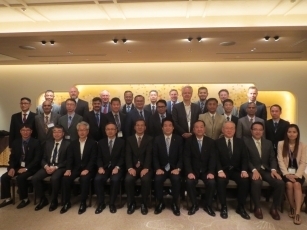 Group photo at the welcome reception