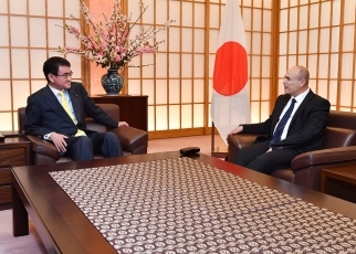 Foreign Minister Taro Kono received a courtesy call from Major General Kamil Abu Rukun, Coordinator of Israeli Government Activities in the Territories (COGAT) 2