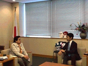 Mr. Tsuji, Parliamentary Vice-Minister for Foreign Affairs, received a courtesy call by Dr. Najat Mokhtar, Deputy Director General of the IAEA 2