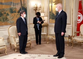 Courtesy Call on President Saide of the Republic of Tunisia by Foreign Minister Motegi(Reception)