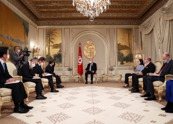 Courtesy Call on President Saide of the Republic of Tunisia by Foreign Minister Motegi