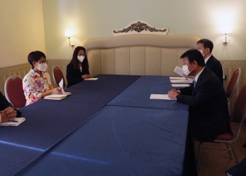 A picture of Japan-Indonesia Foreign Minister’s Meeting