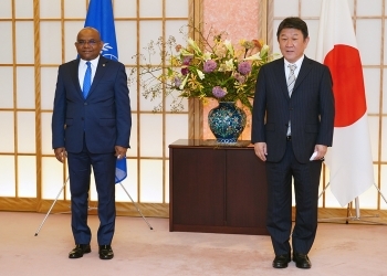 Minister Motegi congratulated Mr. Abdulla Shahid