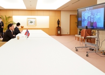 The state of Japan-Norway Foreign Ministers' Video Conference