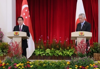 Photo of Japan-Singapore Summit Joint Press Conference