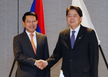 Photo session before the Japan-Laos Foreign Ministers’ Meeting