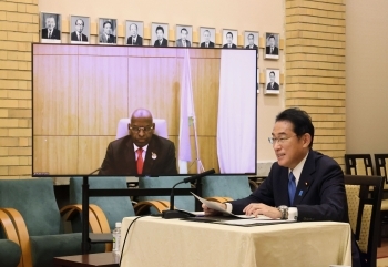 (Photo) Japan-Djibouti Video Teleconference Meeting