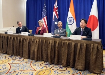 Four Ministers who have a seat and give the Joint Press Release
