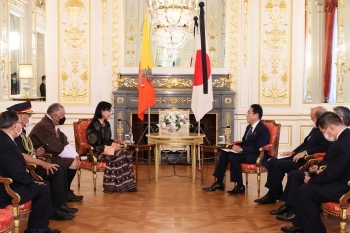 (Photo) Meeting between Prime Minister KISHIDA Fumio and Princess Sonam Dechan Wangchuck of Bhutan