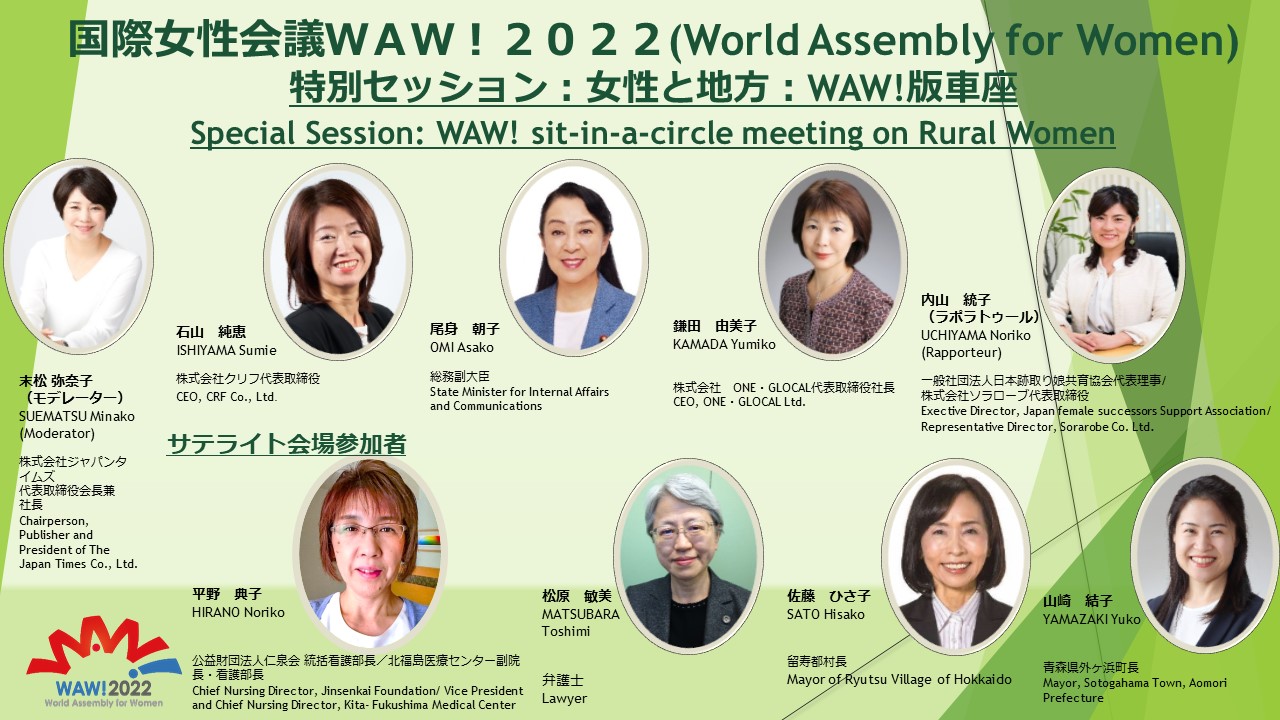 (image 1) Special Session: WAW! Sit-in-a-circle Meeting on Rural Women