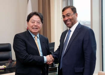 Meeting between Foreign Minister HAYASHI and H.E. Mr. Ahmed bin Ali Al Sayegh, Minister of State of the United Arab Emirates