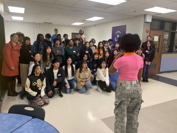 Participants at the exchange program with local studnets
