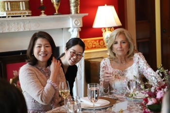 Mrs. Kishida who attends the luncheon hosted by First Lady Dr. Biden