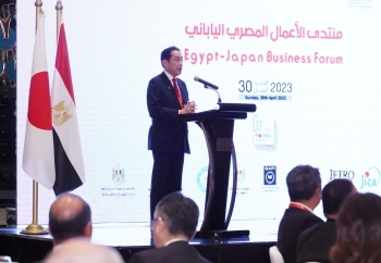 Prime Minister greets at the begging of the Japan-Egypt Business Forum