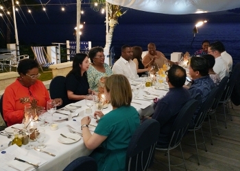 Foreign Minister Hayashi at the Welcome Dinner hosted by Prime Minister Mottley