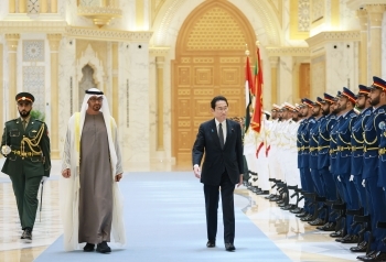 Prime Minister Kishida at the arrival ceremony