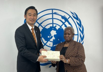 Mr. Fukazawa paid a courtesy call on H.E. Ms. Keita, Special Representative of the UN Secretary-General in the DRC and Head of the MONUSCO