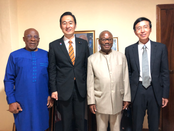 Mr. Fukazawa paid a courtesy call to Hon. Mr. Grigsby, new Minister of State for Presidential Affairs, Liberia .