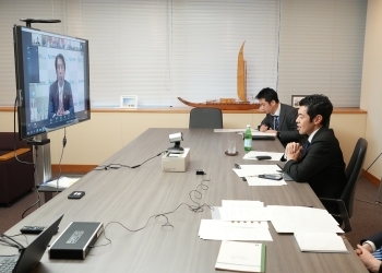 Mr.TSUJI, State Minister for Foreign Affairs is talking on the Indo-Pacific Economic Framework for Prosperity (IPEF) Ministerial