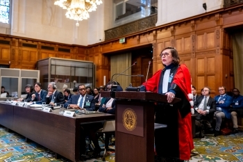 Ms ALINA Miron, Professor of International Law, University of Angers, making a statement