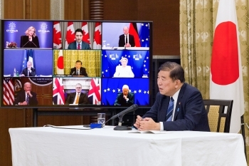 Prime Minister Ishiba during the video conference