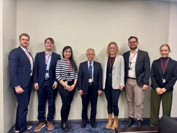 Group photo of Prof. Matsumoto and young experts