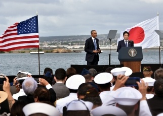 Prime Minister Abe delivering a statement
