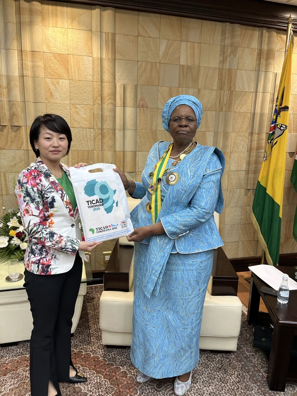 Ambassador Suzuki handed the letter from the Prime Minister ISHIBA, to President Nandi-Ndaitwah of Namibia