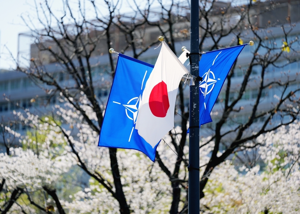 National flags Japan and Nato