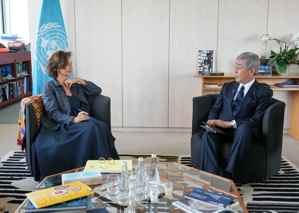 Meeting between Foreign Minister IWAYA and Director-General Azoulay