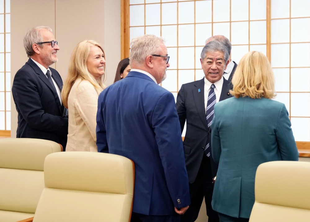 Foreign Minister IWAYA in discussion with members of the European Parliament’s Delegation for Relations with Japan