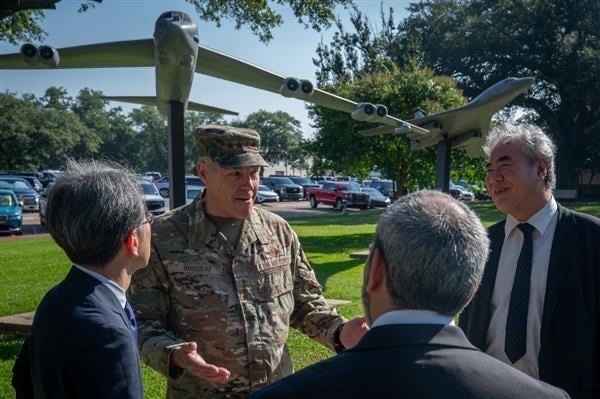 Officials on tour at Barksdale U.S. Air Force Base