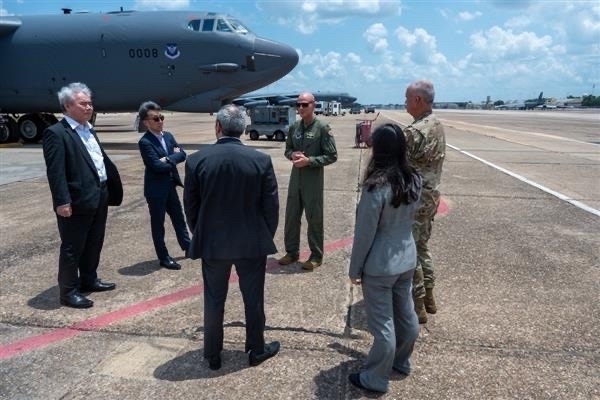 Officials during the inspection at Barksdale U.S. Air Force Base