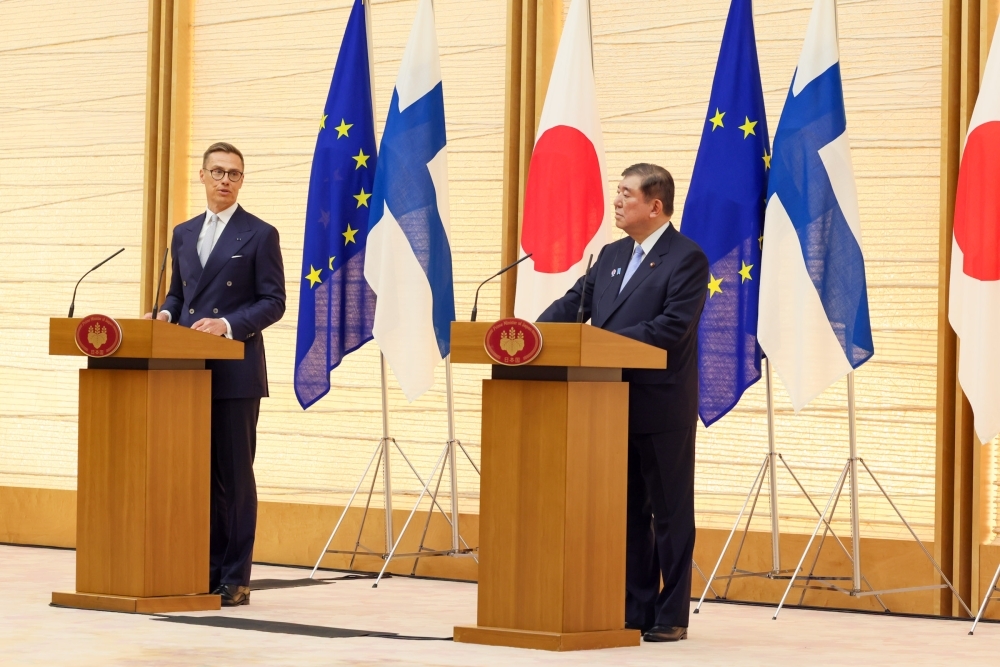 Photo of Press Conference by Mr. ISHIBA, Prime Minister of Japan, and H.E. Dr. Alexander Stubb, President of the Republic of Finland