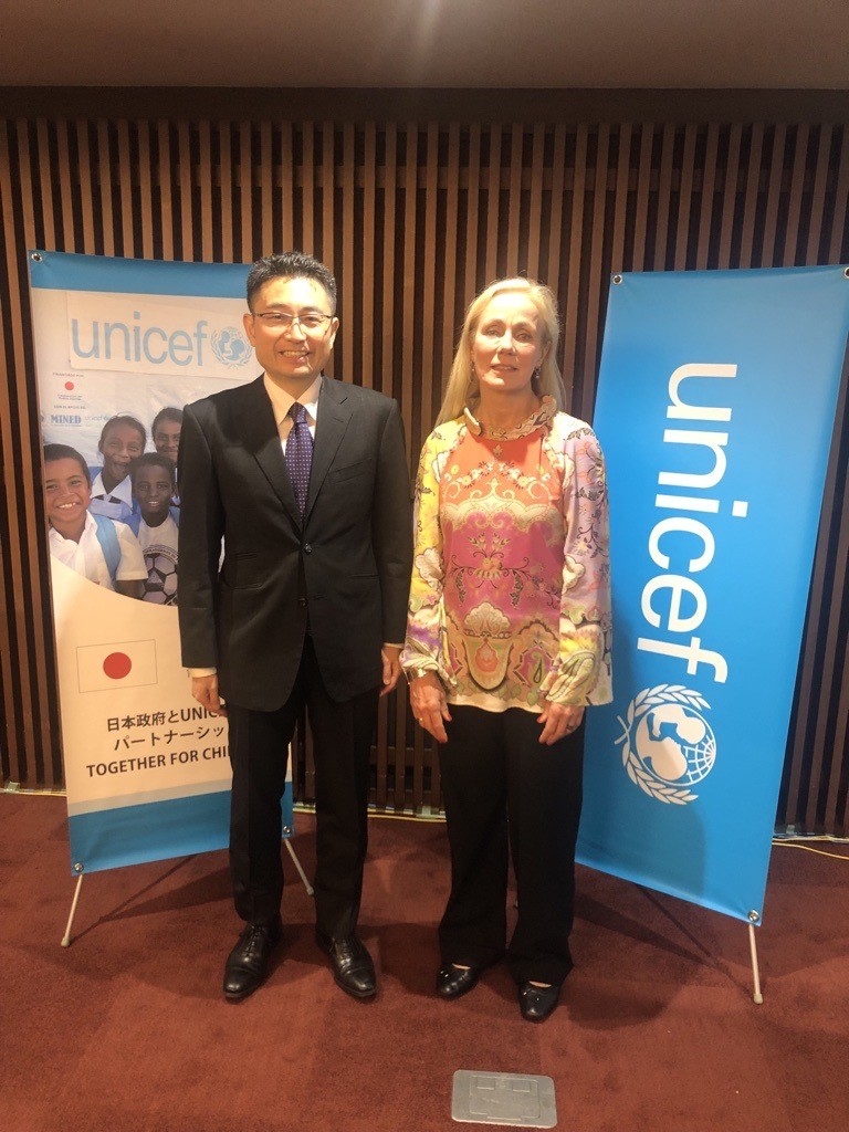 Mr. NAKAMURA Ryo, Director-General for Global Issues, and Ms. Kitty van der Heijden, Deputy Executive Director, Partnerships, UNICEF