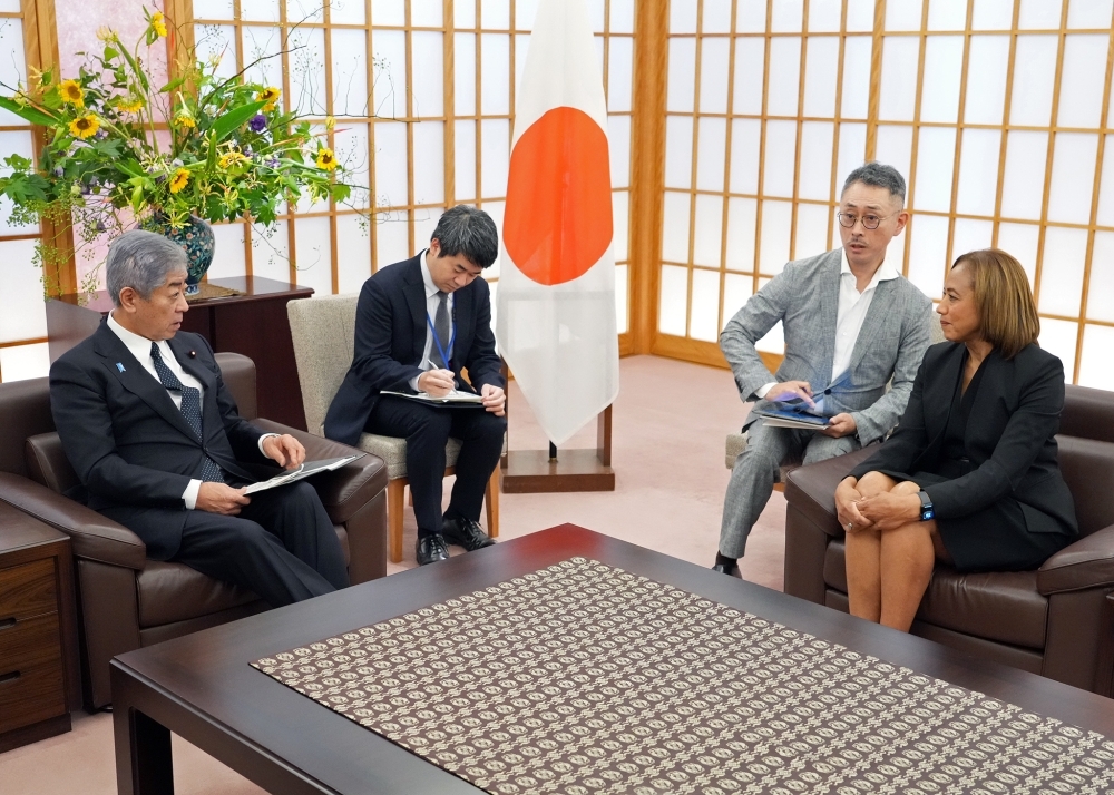 Foreign Minister IWAYA engage in discussions with Ms. Gyles-McDonnough, Executive Director of UNITAR