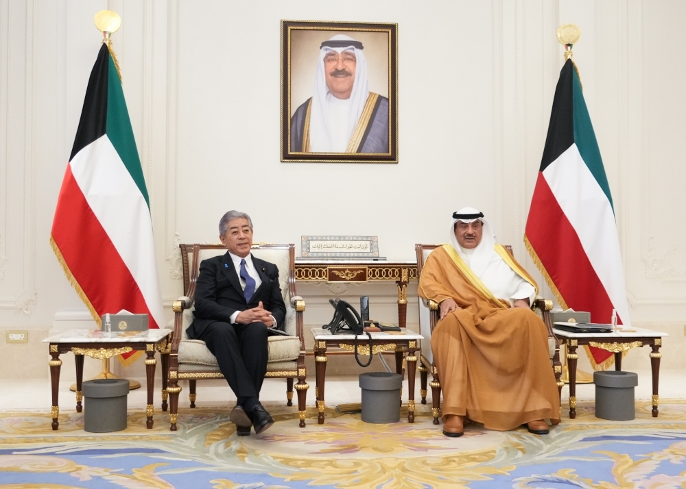 Minister IWAYA having a meeting with His Highness the Crown Prince