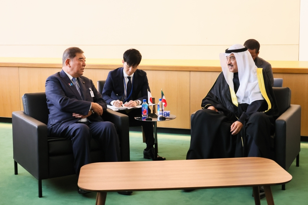 Prime Minister Ishiba is talking with Sheikh Sabah Khalid Crown Prince of the State of Kuwait