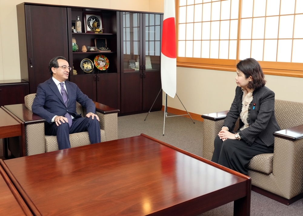 State Minister Kunimitsu talking with Ambassador Ismayilzada