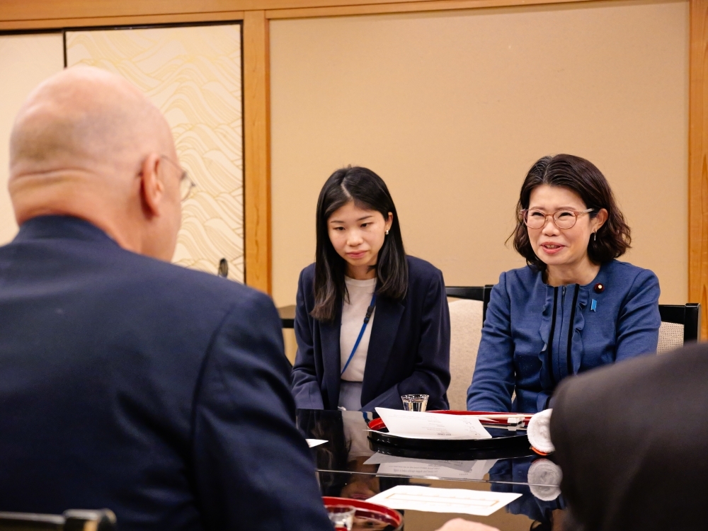 State Minister for Foreign Affairs Kunimitsu during a working lunch with Minister of National Defense of the Hellenic Republic